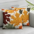 thumbnail image 2 of Heduofu Autumn Decorations Fall Outdoor Throw Pillow Covers Décor Maple Leaves Farmhouse Cushion Cases Set of 2 for Home Couch Sofa Patio - Maple Leaves White, 2 of 6