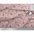 thumbnail image 2 of Soimoi Pink Cotton Duck Fabric Coffee & CHill Text Print Fabric by the Yard 56 Inch Wide, 2 of 3
