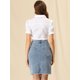 thumbnail image 5 of Falda vaquera Allegra K Midi Desgastada Cintura Alta Azul XL, 5 of 6