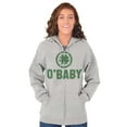 thumbnail image 4 of St Patricks Day O Baby Shamrock Zip Up Hoodie Men's Women's Brisco Brands S, 4 of 6