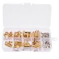 thumbnail image 1 of 1 Box Hexagonal Brass Pillar Isolation Columns Studs Brass Columns (Golden), 1 of 7