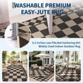 thumbnail image 6 of Washable Easy Jute Rug 5x7 Checkered Rugs for Living Room Bedroom Non-Shedding Low Pile Indoor Outdoor Rug Easy Cleaning Contemporary Floor Mats for Farmhouse Bedroom Backyard, Black, 6 of 8