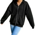 thumbnail image 1 of Chaqueta con capucha retro con cremallera y capucha para mujer, chaqueta con capucha para mujer, sudadera de color liso, abrigo para mujer -, 1 of 8