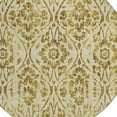 thumbnail image 4 of HomeRoots 590879 8 ft. Gold & Brown Round Floral Washable Indoor & Outdoor Area Rug, 4 of 5