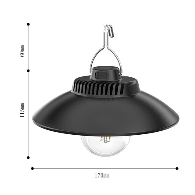 Linterna Colgante Luz de camping Lámpara de carpa con gancho colgante impermeable recargable por USB (una luz blanca) Hugtrwg Para Estrenar