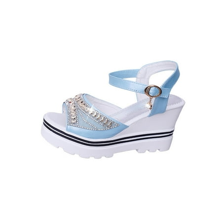 

Fashion Women Ankle Strap Summer Slide Sandals Platforms Wedges Shose
