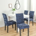 thumbnail image 4 of Jacquard Dining Chair Covers,Stretchy Chair Protector Universal Anti-Dust Removable Washable Modern Chair Slipcovers for Dining Room Banquet Party Wedding Hotel-2 Pcs-Navy blue, 4 of 9