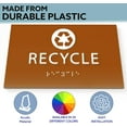 thumbnail image 4 of ADA CENTRAL SIGNS - 6" X4" Recycle Sign - ADA Compliant Tactile Graphics Grade 2 Braille Text | Wall Mount Plastic Trash Can, Bin Signs for Offices, Hotels, Schools, Warehouses, and Apartments, 4 of 7