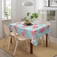 thumbnail image 6 of Flamingo Palm Leaf Tablecloths Polyester Table Cloth for Kitchen Dinning Table Washable Table Cover for Parties Wedding Picnic, 6 of 6