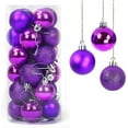 thumbnail image 1 of Bolas de Navidad decorativas JanHm 24 bolas morado PVC brillantes y mate, 1 of 4