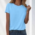 thumbnail image 2 of Kaprioy Summer Tops for Women Short Sleeve Comfy Basic Top Tees Tshirt Crewneck Shirt, 2 of 5