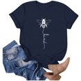 thumbnail image 4 of Wangmeiwg Women's Floral Print Round Neck T Shirt | Casual Short Sleeve Tee | Comfortable & Stylish Phrasing Shirt, 4 of 5