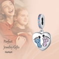 thumbnail image 7 of ROSIANNA 925 Sterling Silver Charm for Bracelets Baby Footprints Dangle Charms Women Bracelet Charm, 7 of 7