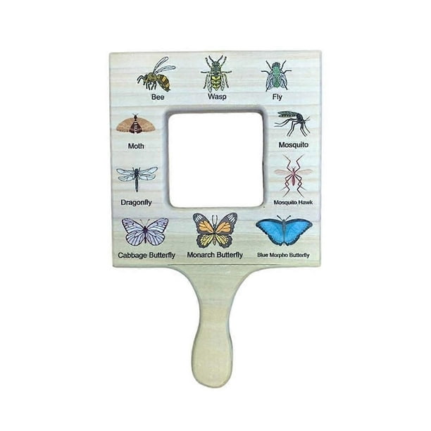 Nature Guide Finder Toddler Wooden Handheld Toy Double-Sided Board Outdoor Plant Children-C
