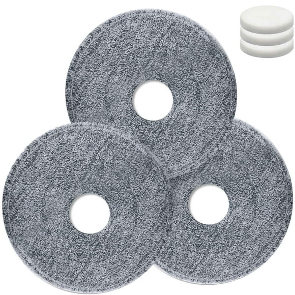 VENETIO iMOP Spin Mop Refills - Include 10" Washable Microfiber Mop Pad Replacements (Qty 3) and Water Filter Replacements (Qty 3)