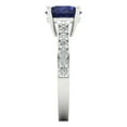 thumbnail image 3 of 2.3 ct Round Cut Simulated Blue Sapphire Solitaire with Simulated Diamond Accents 18K White Gold Womens Engagement Ring, 3 of 5