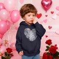 thumbnail image 5 of Girls Navy Fingerprint Heart Hoodie Oversized Pullover Lightweight Graphic Sweatshirt for Kids,Size 11 T, 5 of 8