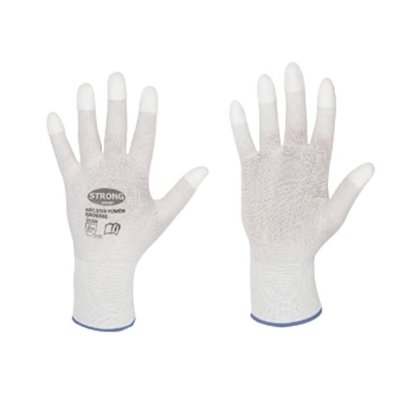 Work gloves with PU fingertips for goldsmiths and watchmakers for polishing L
