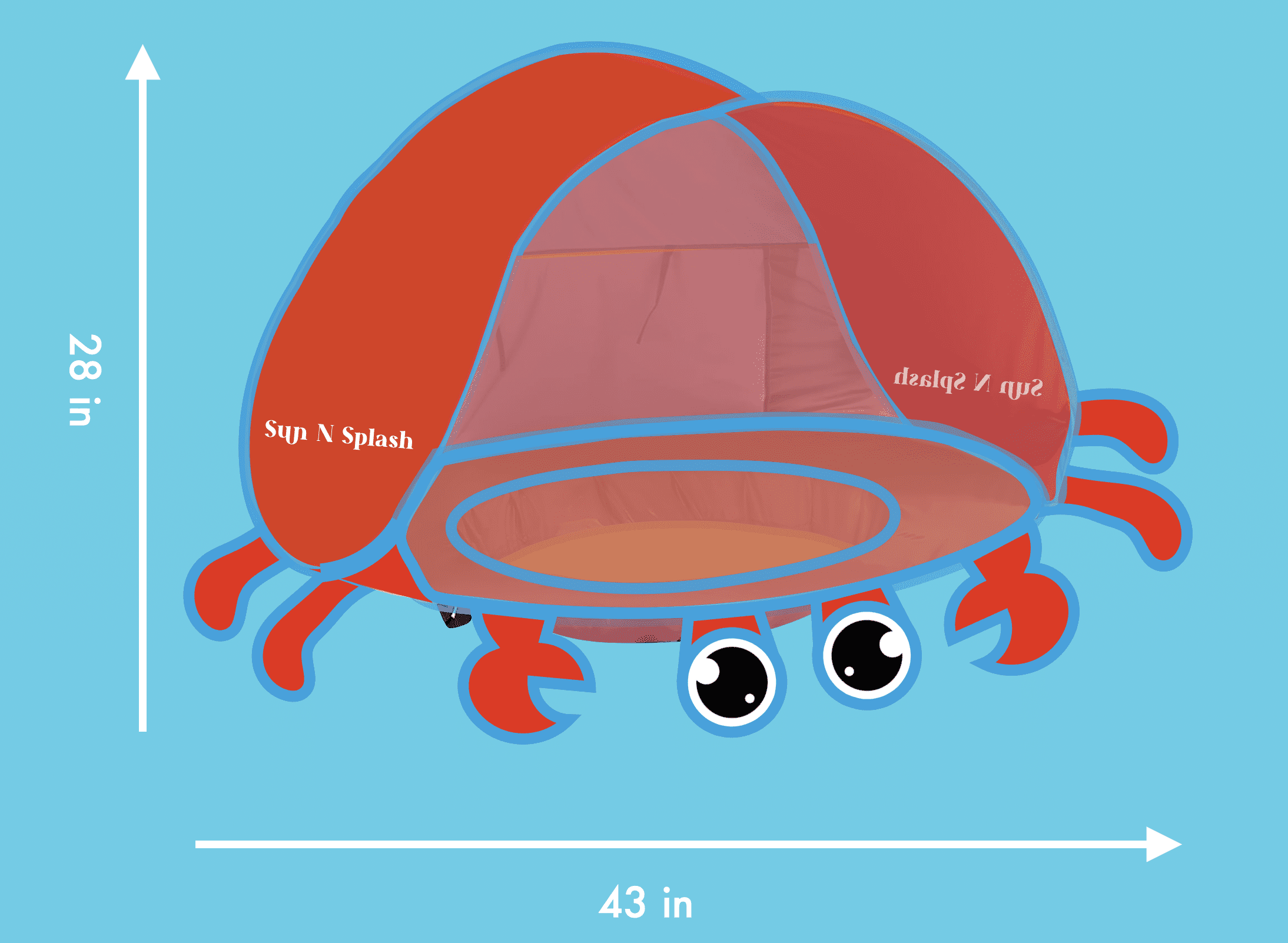 Sun N Splash PVC Crab Baby Pool Tent, Aquatic Themed, Age Group: 3+ Months