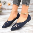 thumbnail image 5 of HomeDM Women's Ballet Flats Closed Pointy Toe Office Work Dress Shoes Comfortable Dressy Flats for Walking Casual, Blue Size 6.5, 5 of 9