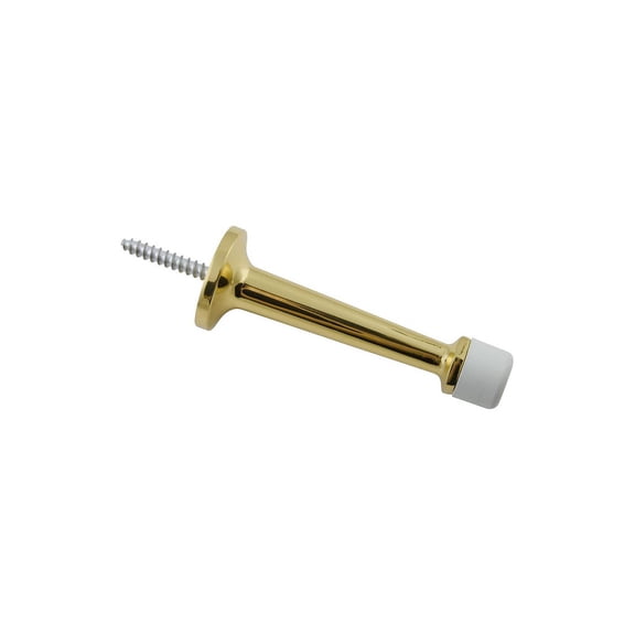 National Hardware N327-726 Door Stop, 3 in Projection, Brass, Solid Brass