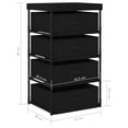 thumbnail image 4 of vidaXL Storage Rack with 4 Fabric Baskets Steel Black, 4 of 5