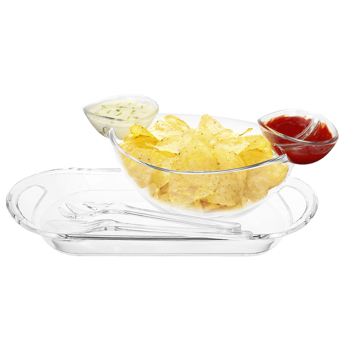 6PCS Acrylic Chip And Dip Bowl Space Saving Chip and Dip Serving Set