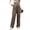Khaki, variant on Women's Pants Casual Plain Wide Leg Dark Grey S (4)