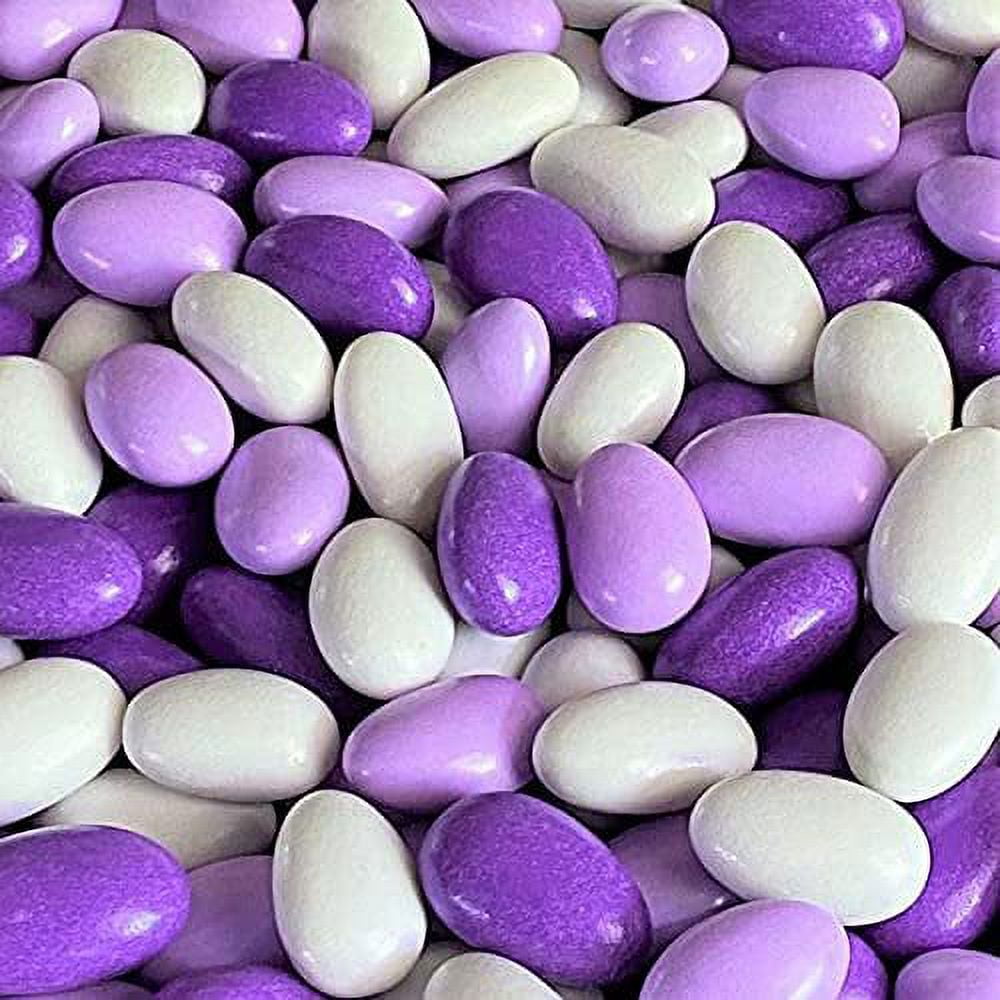 Lavender Purple & White Jordan Almonds Medley by It's Delish, 3.5 LBS Jumbo Container  Valentines Mothers Day Girl Theme Bulk Party Favors Almond Nut Coated in Sweet Hard Candy Shell - Vegan & Kosher