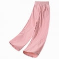thumbnail image 3 of TOWED22 Girls Sweatpants Pants Wide Leg Flare Pants Teen Kids Elastic Casual Trousers with Pocket(Pink,10-11 Y), 3 of 8