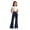 Navy, variant on Shadoumai Girls School Uniform Pants Dress Bottoms Size 6-15 Years | Elastic High Waisted, with Pockets, Wide Leg, Decorative Button, Front Seam, Cute Fall Winter Clothes,5-6 Years