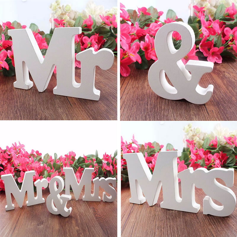 New Arrival Mr&Mrs Wedding Reception Sign Wooden Letters Table Centrepiece Decor 