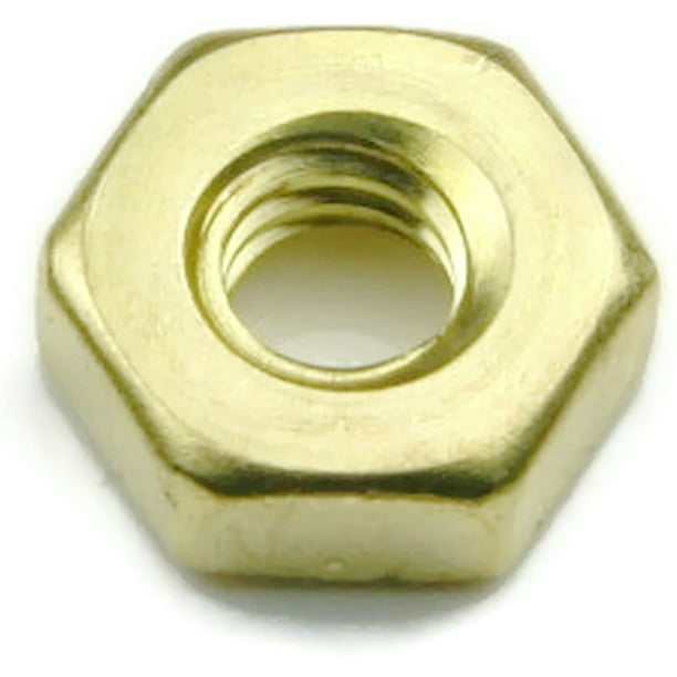 Brass Hex Jam Thin Nut UNC 1/420, Qty 100