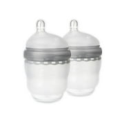 Olababy GentleBottle 2-Pack 4 fl. oz. Silicone Wide-Neck Bottles in Frost/Grey