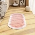 thumbnail image 2 of Oval Pastel Color Polka Dot Area Rug, 15.75×23.62 inch Soft Fluffy Plush Non-Slip Bedside Carpet, Wavy Edge Non-Shedding Indoor Floor Mat, Cozy Decorative Carpet for Living Room Bedroom Home Decor, 2 of 6