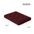 thumbnail image 3 of Loosh Home  10" Canvas Futon Mattress Burgundy Queen, 3 of 5