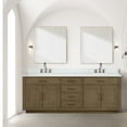 thumbnail image 3 of Abbey 84" W Grey Oak Double Vanity, Carrara Marble, Faucet and 36" Mirrors, 3 of 3