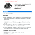 thumbnail image 2 of Air Compressor - Compatible with 2007 - 2018 Lincoln Navigator 2008 2009 2010 2011 2012 2013 2014 2015 2016 2017, 2 of 2