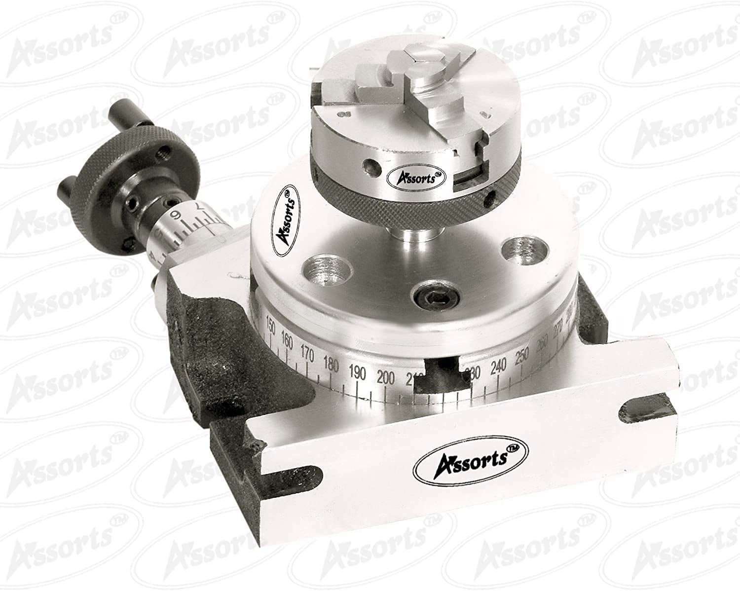 Rotary Table 3" 75mm Horizontal And Vertical 65mm 3 Jaw Chuck & Backplate Kit 