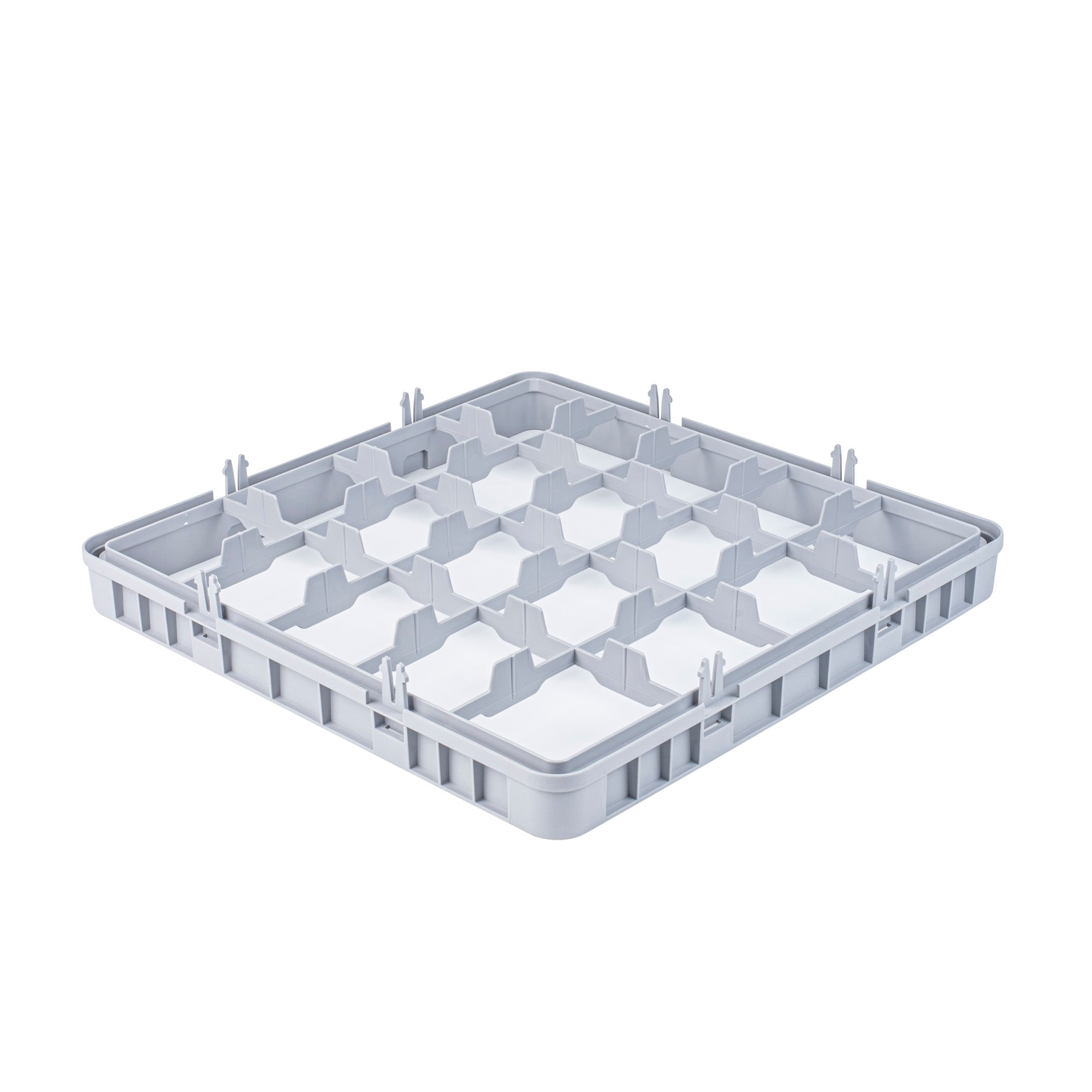 Restaurantware EXTENDER ONLY, Clean Tek Professional Half Drop Glass Rack Extender, 1 Heavy Duty Gray Polypropylene Add-On with 49 Compartments, Durable Dishwasher Extender, Rack Sold Separately