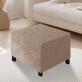 thumbnail image 3 of Eurhowing Square Ottoman Covers, Non-Slip Stretchable Jacquard Ottoman Slipcover, Pet Hair Resistant Furniture Protector for Folding Storage Stool, Beige, XL, 3 of 7