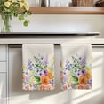 thumbnail image 7 of Pink Orange Flowers Kitchen Towels Set of 1, Spring Floral Farmhouse Botanical Rustic Absorbent Dish Towels for Kitchen, Microfiber Hand Towel, Quick Drying Tea Towel for Cleaning Dishcloths, 7 of 7