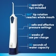 thumbnail image 3 of Waterpik Cordless Portable Water Flosser with 2 Tips, ADA Accepted, White and Blue, 3 of 14