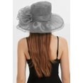 thumbnail image 4 of Women's Kentucky Derby Church Dress Hat Wide Brim Leaf Flower Bridal Shower Hat, 4 of 5