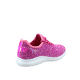 thumbnail image 3 of Zone1k Little Girl Big Girl Glitter Sparkle Comfort Light Weight Slip On Flat Sneaker Shoes (Fuchsia, 2), 3 of 4