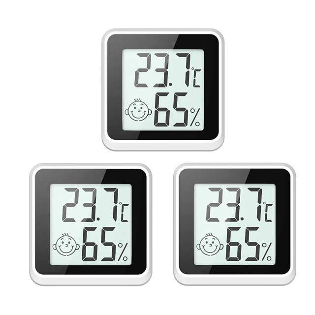 Termómetro de interior de 3 piezas Mini termómetro digital Termómetro doméstico -50 ℃ ~ + 70 ℃ Higrómetro digital de alta precisión para el hogar, la oficina, el jardín, la habitación del bebé