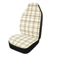thumbnail image 4 of ALAZA Beige Checkered Car Seat Covers 2 PCs Universal Auto Front Seats Interior Protector, 4 of 7