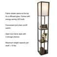 thumbnail image 3 of Lavish Home 62-inch Etagere LED Floor Lamp with 3 Tiers of Storage Shelving, Brown, 3 of 7