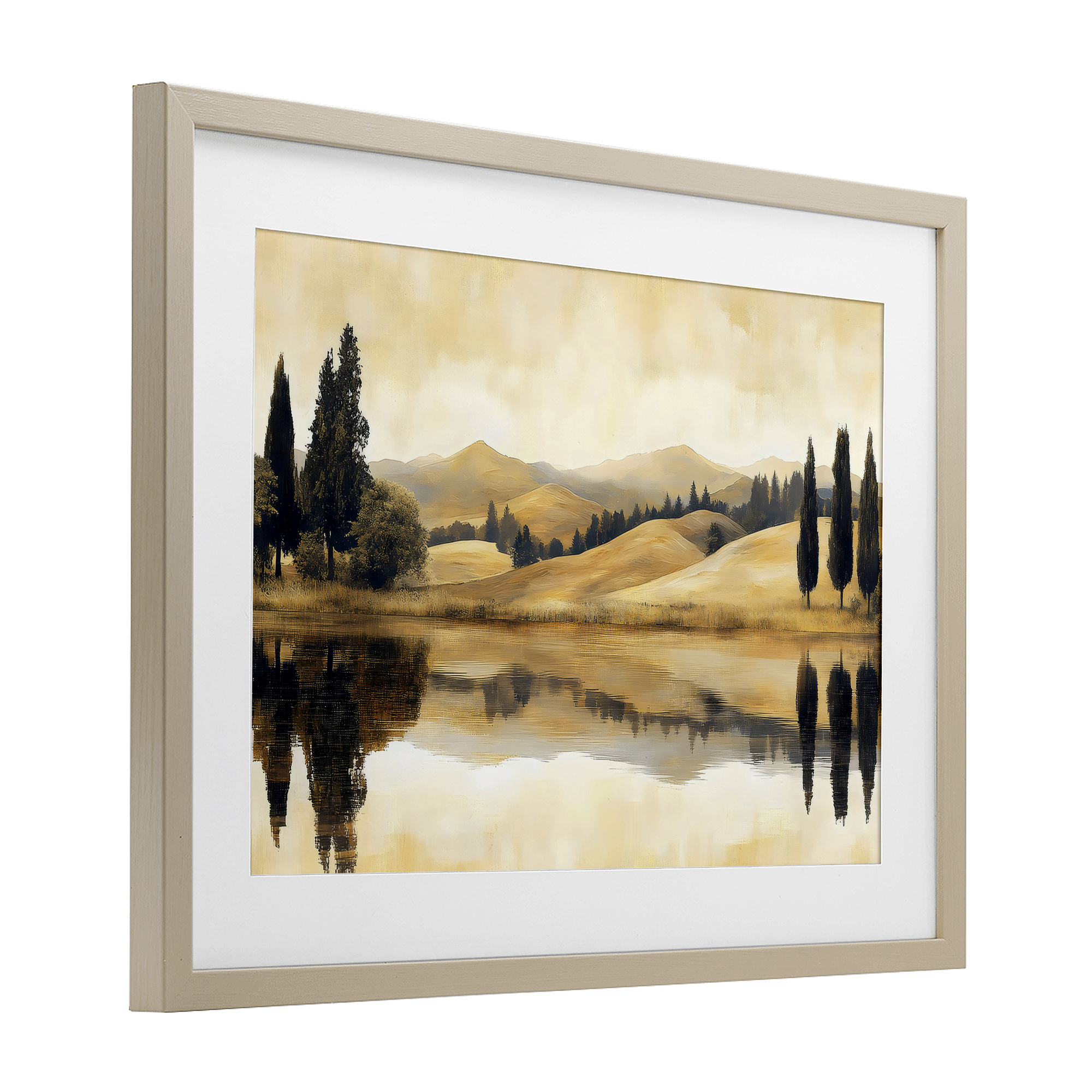 Stupell Industries Reflective Fields View Birch Framed Print Under Glass design by LSR Creative Studio, 14 x 20
