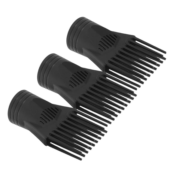 Luxshiny 3-Pack Black Hair Dryer Comb Nozzle Attachments for Precise Styling and Effective Blow Drying